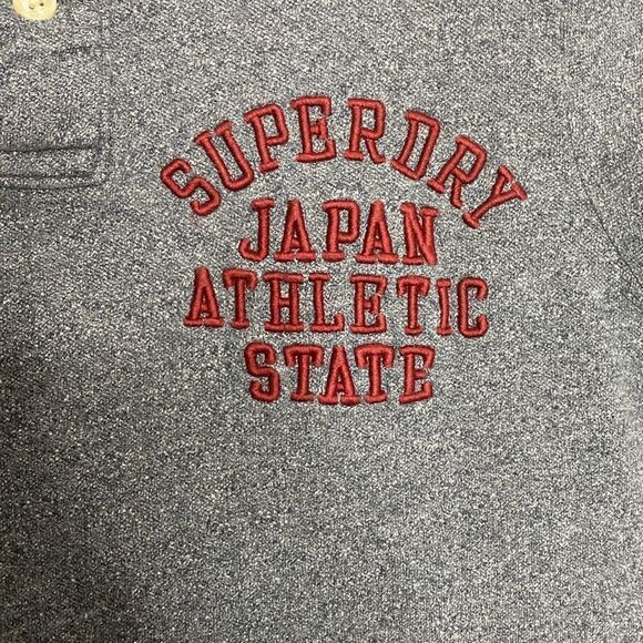 SUPERDRY Men’s “The Superstate Polo” Long Sleeves Bluish Gray Polo Shirt Size XL - Picture 3 of 6